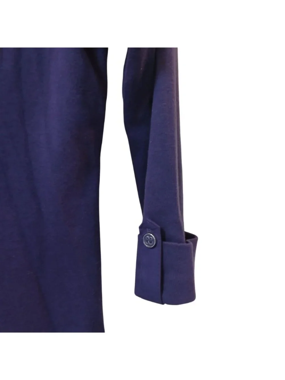 Karen Scott Petite Small PS Purple Cotton 3/4 Sleeve Polo Shirt Button NWOT D-27 - Picture 7 of 8